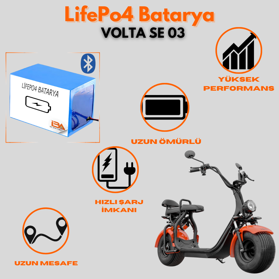 Volta se 03 60v18ah Lifepo4 Batarya