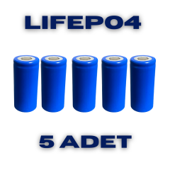 Lifepo4 Pil 3.2V 6000 mAH 5 Adet